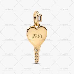 Pandora Engravable Heart Key Pendant